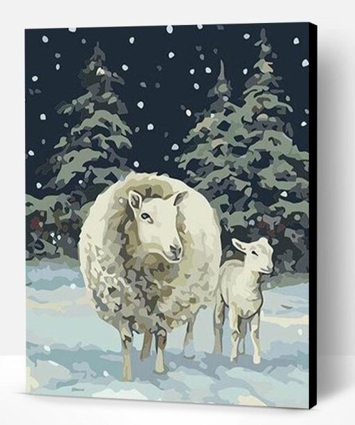 Sheep In Snow Paint By Number