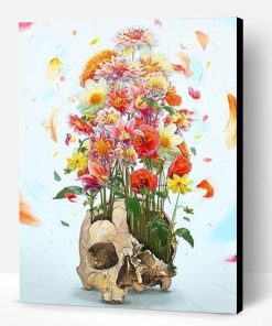 Skull and Flowers Paint By Number