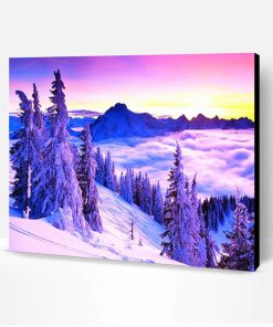 Snowy Mountain Scene Paint By Number