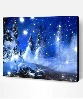 Snowy Christmas Night Paint By Number