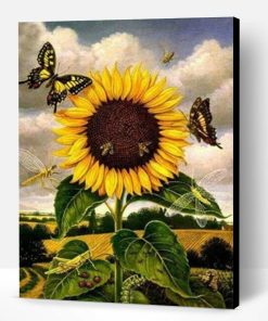 Sunflower And Butterflies Paint By Number