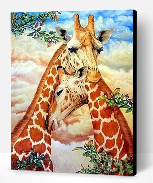 Giraffes Hug Paint By Number