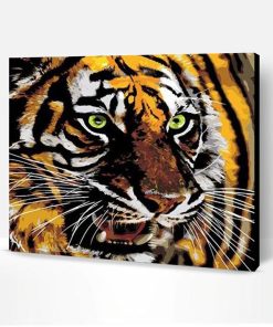 Tiger With Green Eyes Paint By Number