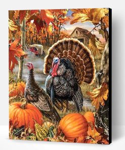 Turkeys in the Fall Paint By Number