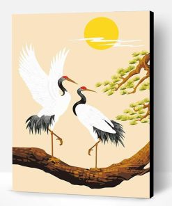 Two White Cranes Paint By Number