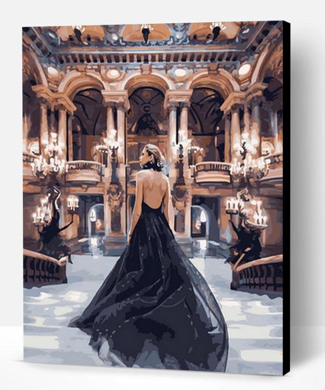 Lady in Black Dress Paint By Number