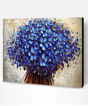 Dark Blue Flower Tree Picture Gift Paint By Number