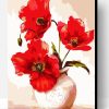 Red Flowers in a Vase Paint By Number