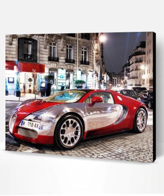 Bugatti Veyron Red and Silver Paint By Number