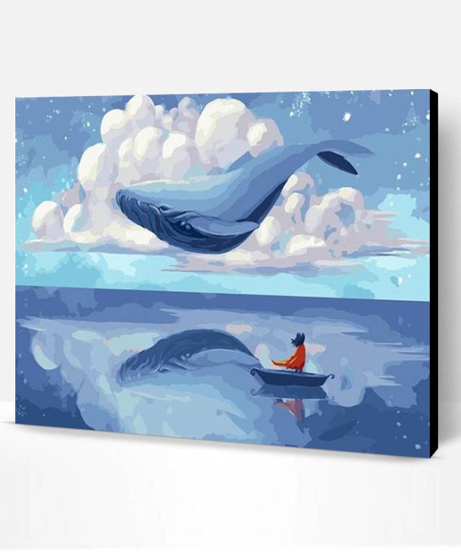 Whale Flying in the Sky Paint By Number
