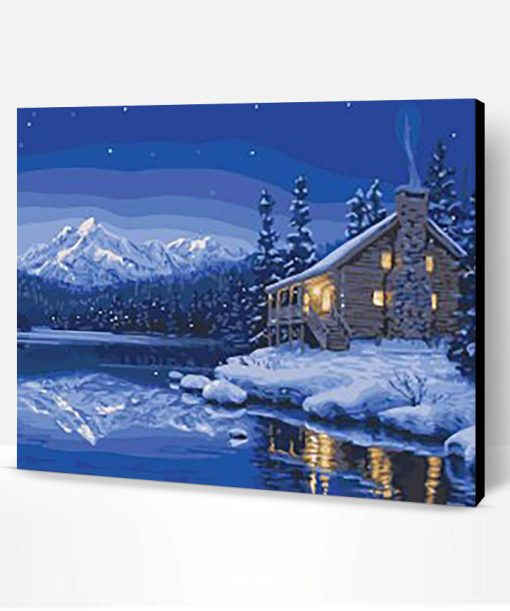 Winter Night Scene Forest Paint By Number