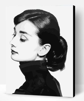Audrey Hepburn in Black Paint By Number