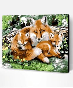 Wild Fox Family Paint By Number