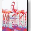 Flamingos on Water Paint By Number