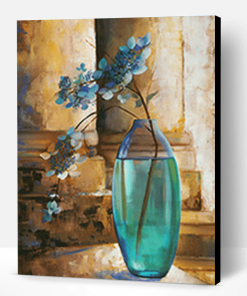 Flowers On Crystal Vase Paint By Number