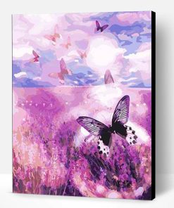 Purple Field Butterfly Paint By Number