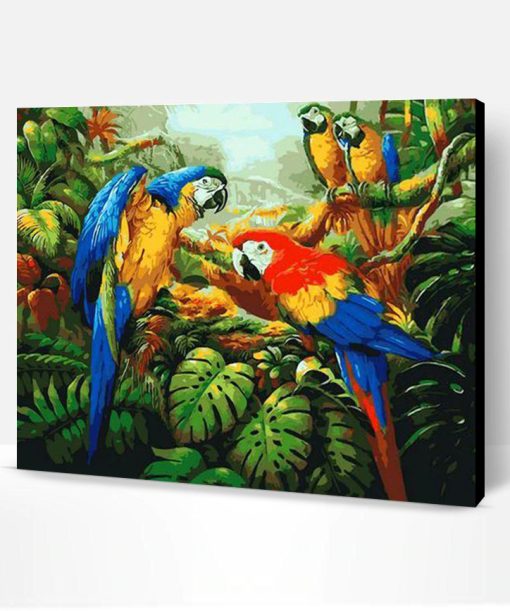 Colorful Parrots Paint By Number