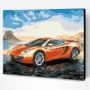 Orange Sports Car Paint By Number