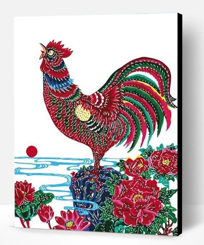 Red Chicken Paint By Number