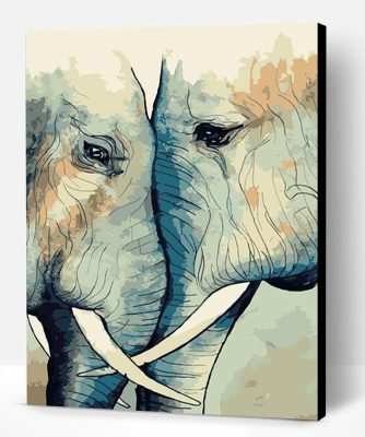 Romantic Elephant Paint By Number