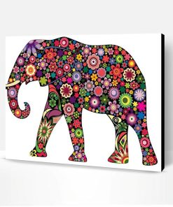 Floral Elephan Paint By Number