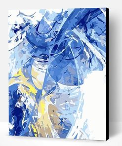 Blue Abstract Scenery Paint By Number
