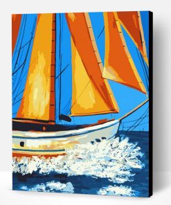 Yellow Sail Boat Paint By Number