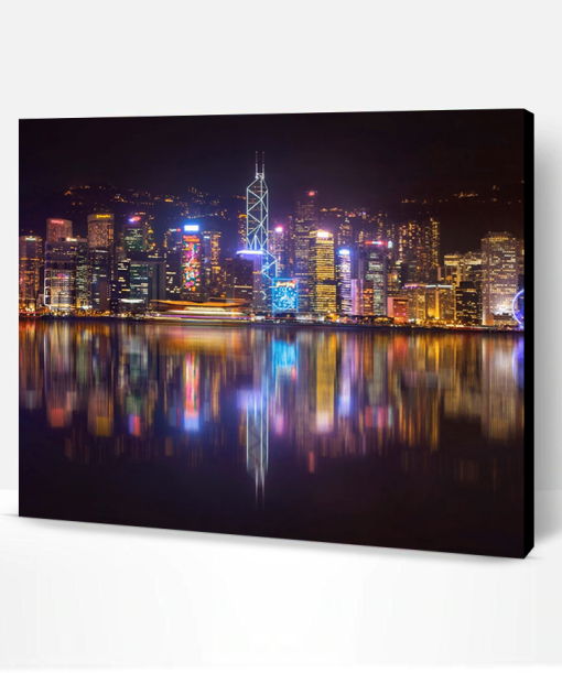 Hong Kong Skyline Lights Paint By Number