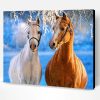 White Yellow Horses Paint By Number