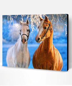White Yellow Horses Paint By Number