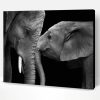 Black and White Elephants Paint By Number