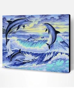 Jumping Dolphins Paint By Number