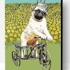 Dog Riding a Tricycle Paint By Number