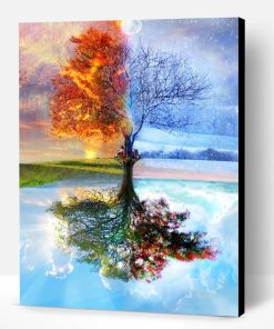 Tree Through Four Seasons Paint By Number