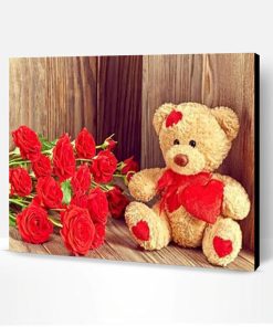 Valentine's Day Teddy Bear Paint By Number