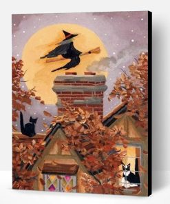 Vintage Halloween Witch Paint By Number