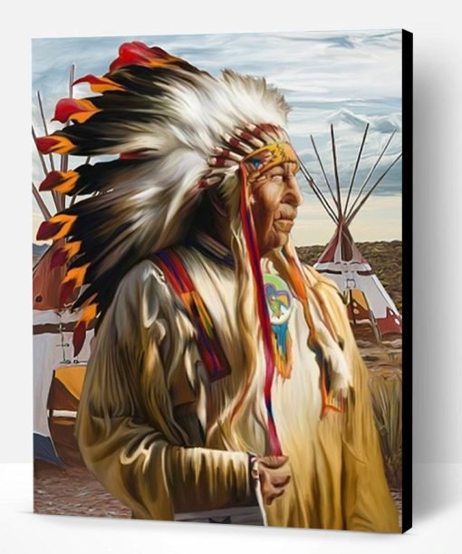 American Indian Man Paint By Number