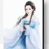 Asian Girl in Blue Dress Paint By Number