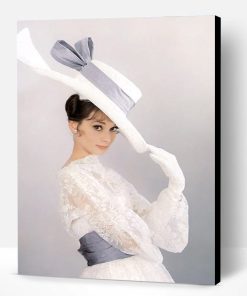 Audrey Hepburn In A White Hat Paint By Number