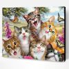 Funny Cats With Butterflies Paint By Number