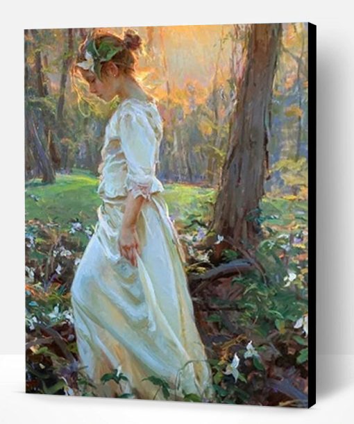 Beautiful Women in Forest Paint By Number