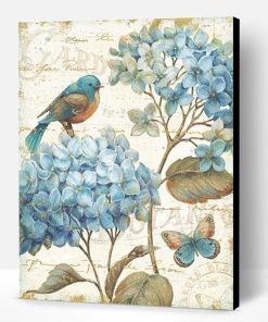 Blue Garden Birds Paint By Number