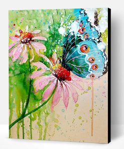 Butterfly On A Flower Paint By Number