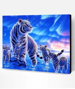 White Night tiger Paint By Number