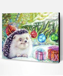 Christmas Hedgehog Paint By Number