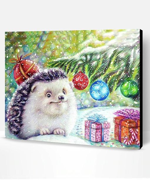 Christmas Hedgehog Paint By Number