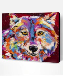 Colorful Golden Eyes Wolf Paint By Number
