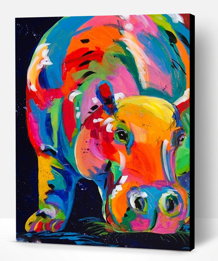 Colorful Hippo Paint By Number