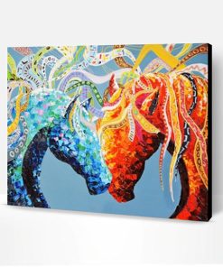 Couple Abstract Horses Paint By Number