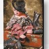 Cute Baby In Large Clothes Paint By Number